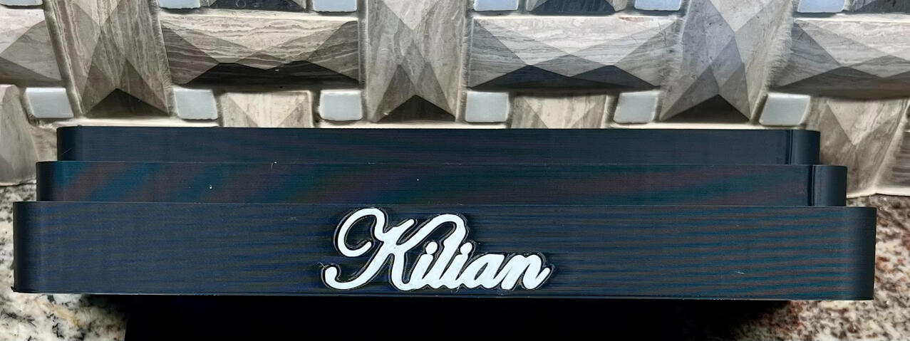 White Inlay on Black Decant Stand